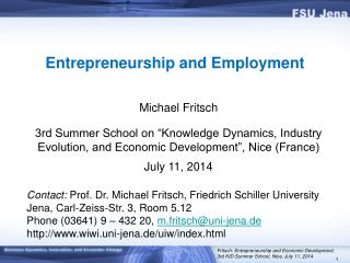 Entrepreneurship and Employment