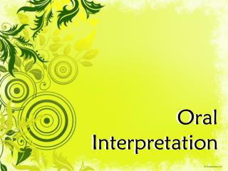 Oral Interpretation