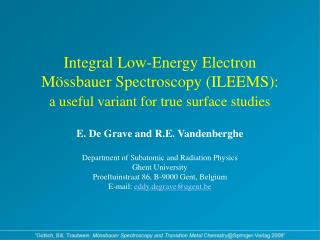 Principle of Electron Mössbauer Spectroscopy