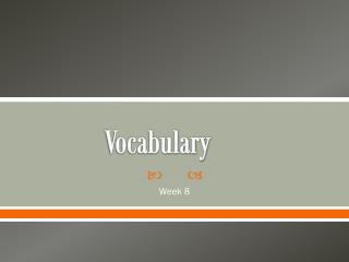 Vocabulary