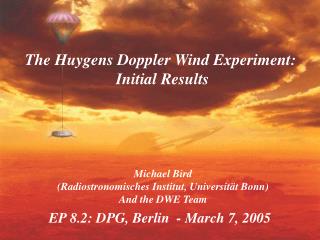 EP 8.2: DPG, Berlin - March 7, 2005