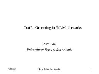 Traffic Grooming in WDM Networks