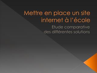 Mettre en place un site internet à l’école