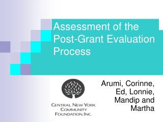 Assessment of the Post-Grant Evaluation Process