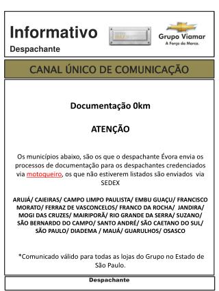 CANAL ÚNICO DE COMUNICAÇÃO