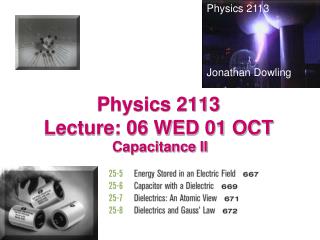 Physics 2113 Lecture: 06 WED 01 OCT