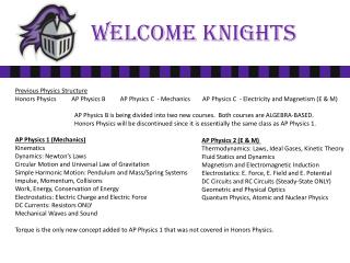 Welcome Knights