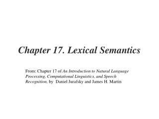 Chapter 17. Lexical Semantics