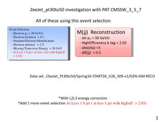 ZeeJet_pt30to50 investigation with PAT CMSSW_3_5_7