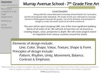 Murray Avenue School - 7 th Grade Fine Art