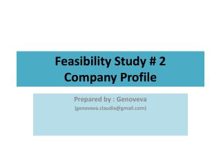 Feasibility Study # 2 Company Profile