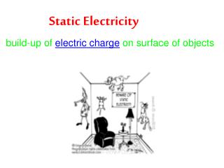 build-up of electric charge on surface of objects