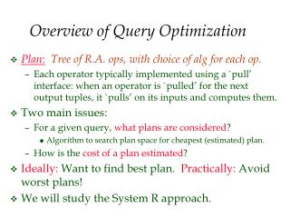 Overview of Query Optimization