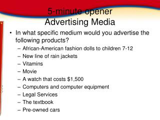 5-minute opener Advertising Media