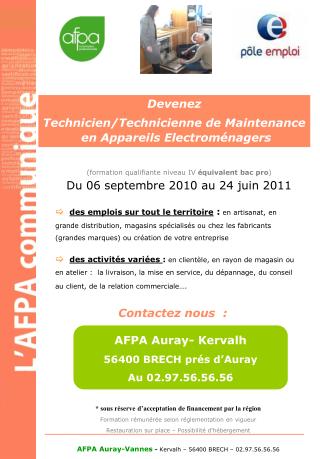 Devenez Technicien/Technicienne de Maintenance en Appareils Electroménagers