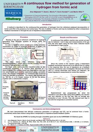 A continuous flow method for generation of hydrogen from formic acid