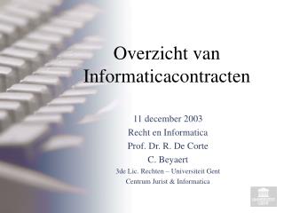 Overzicht van Informaticacontracten