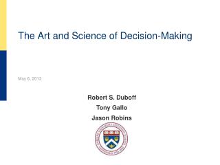 The Art and Science of Decision-Making
