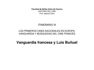 Vanguardia francesa y Luis Buñuel