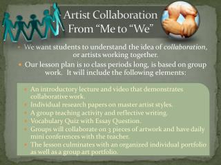 Artist Collaboration From “Me to “We”