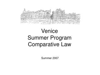 Venice Summer Program Comparative Law