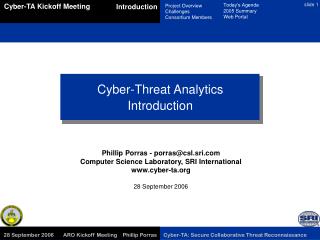 Cyber-Threat Analytics Introduction