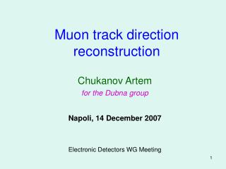 Muon track direction reconstruction