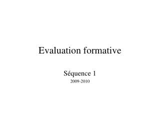 Evaluation formative