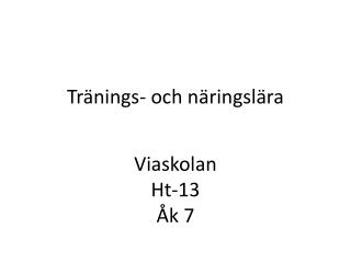 Tränings- och näringslära