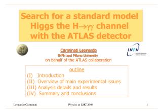 Search for a standard model Higgs the H channel with the ATLAS detector