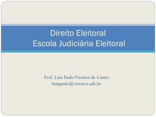 Direito Eleitoral Escola Judiciária Eleitoral