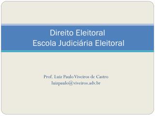 Direito Eleitoral Escola Judiciária Eleitoral