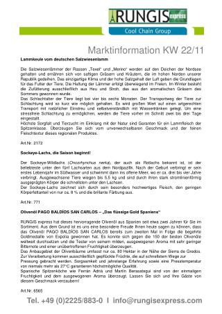 Marktinformation KW 22/11