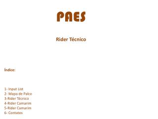 PAES Rider Técnico