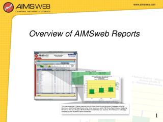 Overview of AIMSweb Reports