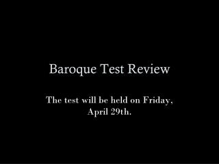 Baroque Test Review