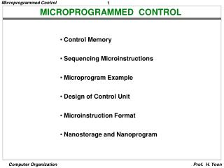 MICROPROGRAMMED CONTROL
