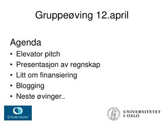 Gruppeøving 12.april