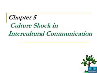 Chapter 5 Culture Shock in Intercultural Communication