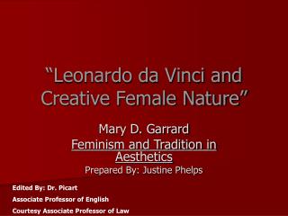 “Leonardo da Vinci and Creative Female Nature”