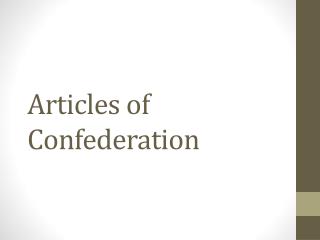 Articles of Confederation