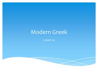 Modern Greek