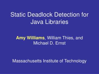 Static Deadlock Detection for Java Libraries