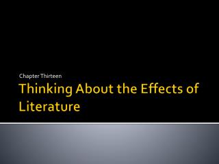 Thinking About the Effects of Literature