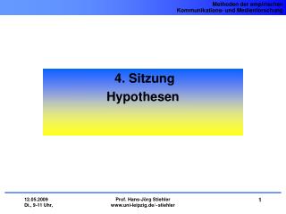 4. Sitzung Hypothesen