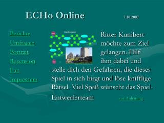 ECHo Online 			 7.10.2007