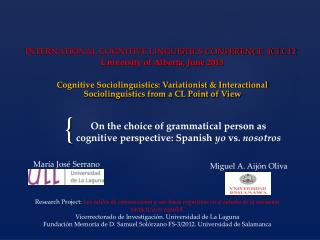 On the choice of grammatical person as cognitive perspective: Spanish yo vs. nosotros