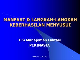 MANFAAT &amp; LANGKAH-LANGKAH KEBERHASILAN MENYUSUI