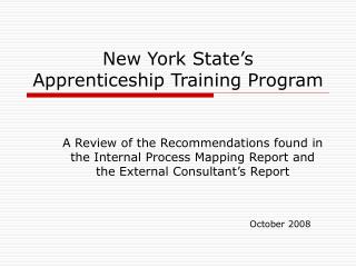 New York State’s Apprenticeship Training Program