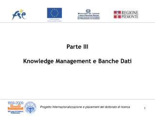 Parte III Knowledge Management e Banche Dati